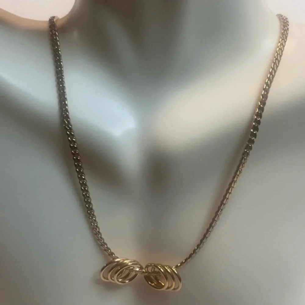 Sarah Coventry Gold Tone Encircled Trio Necklace